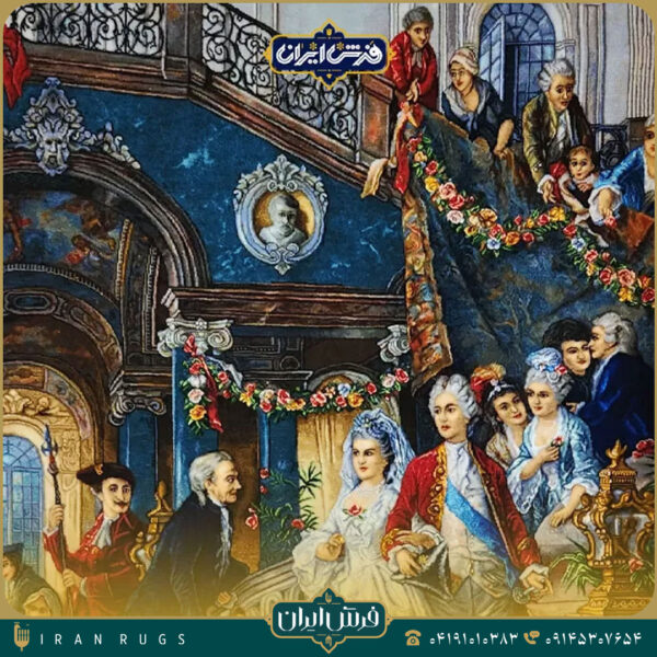 خرید قیمت‌ خرید‌ تابلوفرش‌ دستباف‌ عمودی عروسی ناپلون