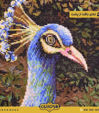 گالری فرش ایران قیمت خرید تابلوفرش دستباف منظره طاووس