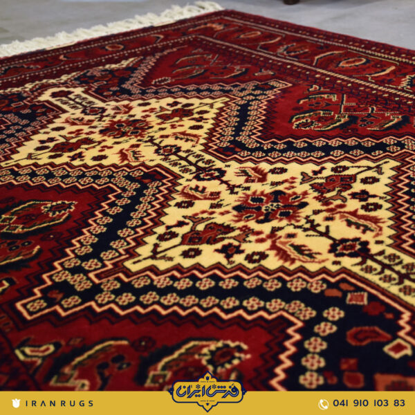The purchase price of handmade carpets red and gold carpet design of Iran Ahvaz