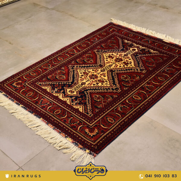 The purchase price of handmade carpets red and gold carpet design of Iran Ahvaz