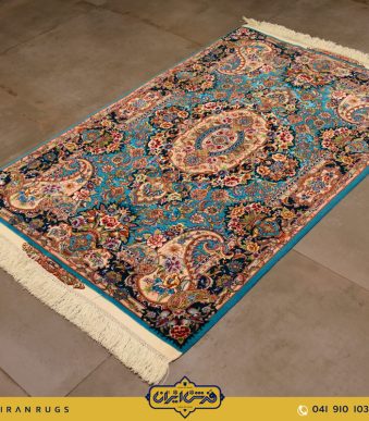 The purchase price of handmade carpets, the design of the sovereign, the blue and cream bushes.