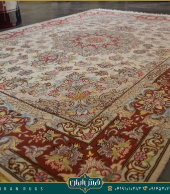 خرید قیمت خرید فرش دستباف 3 متری طرح نقش نوین فر کرمی و زرشکی