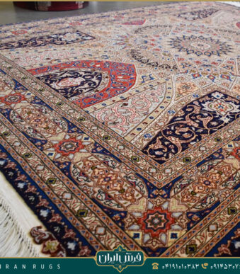 خرید قیمت خرید فرش دستباف 3 متری طرح نقش گنبد مشکی و قرمز