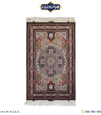 The purchase price of a 1.5 meter hand-woven carpet with a black and red dome motif