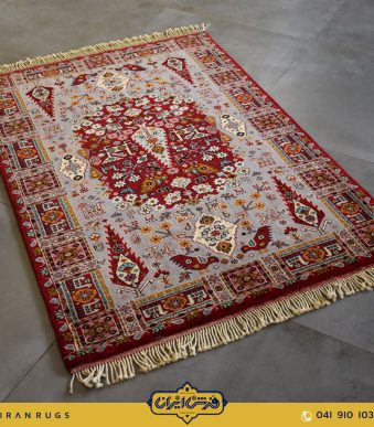 The price of buying a 1.5 meter hand-woven carpet with red and gray pattern