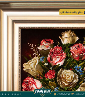 خرید قیمت خرید تابلو فرش دستباف طرح سبد گل استاد فلاح زاده