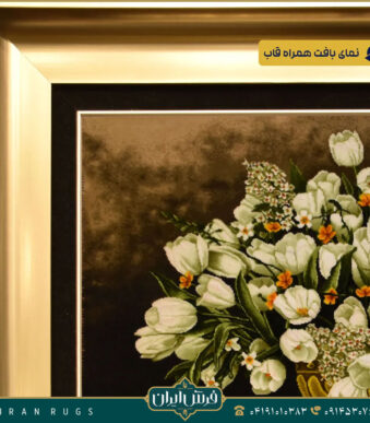 خرید قیمت خرید تابلو فرش دستباف طرح گل لاله