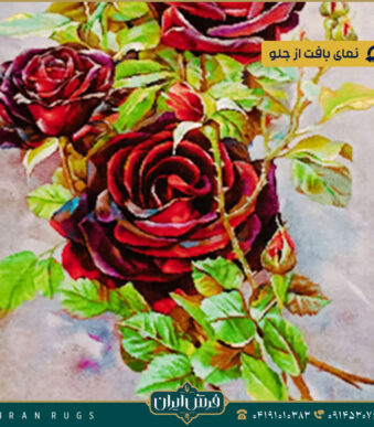 خرید قیمت خرید تابلو فرش دستباف طرح گل رز قرمز ستونی