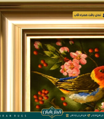 خرید قیمت خرید تابلو فرش دستباف طرح باغ پرنده ستونی