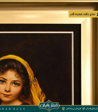 قیمت خرید تابلو فرش دستباف طرح دختر گل فروش استاد مشتاق
