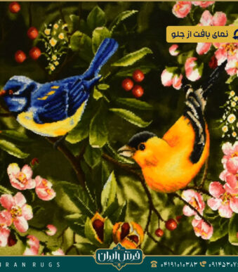 خرید قیمت خرید تابلو فرش دستباف طرح پرنده عرضی استاد اذان چی