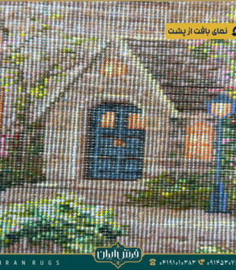 تابلوفرش دستبافت طرح منظره آلاچیق کد 2945.