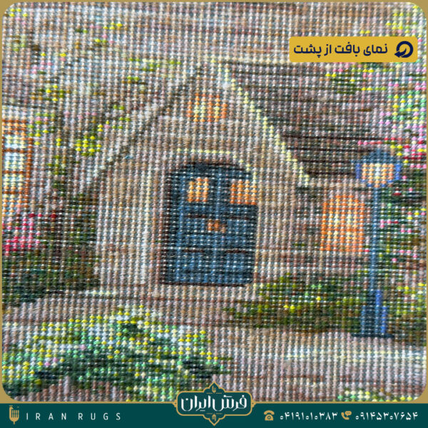 تابلوفرش دستبافت طرح منظره آلاچیق کد 2945.
