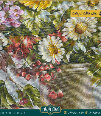 تابلوفرش دستبافت طرح گلدان طبیعت کد 2938.