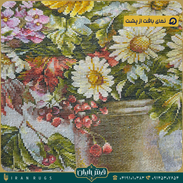 تابلوفرش دستبافت طرح گلدان طبیعت کد 2938.