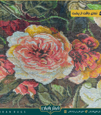 تابلوفرش دستباف طرح بهشت گل‌ها .