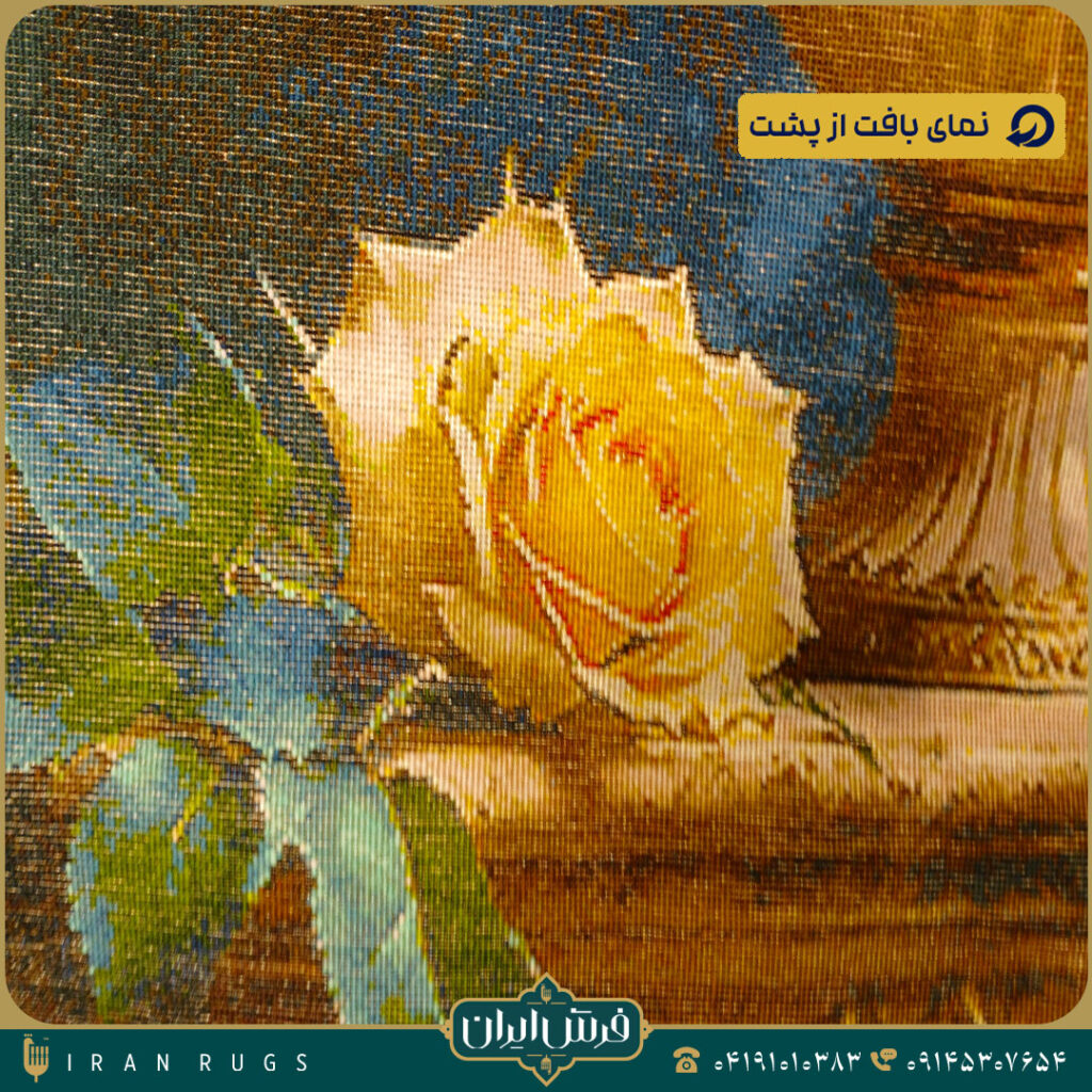 تابلوفرش طرح گل رز طولی استاد ترابی کد 2858.