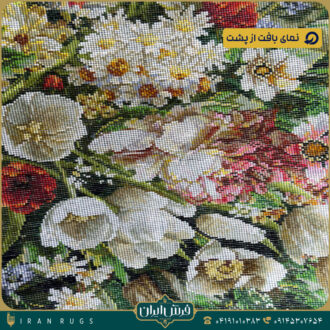 تابلوفرش دستبافت طرح سبدگل خوشبختی کد 2933.