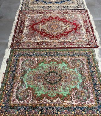 Tabriz silk carpet with two layers